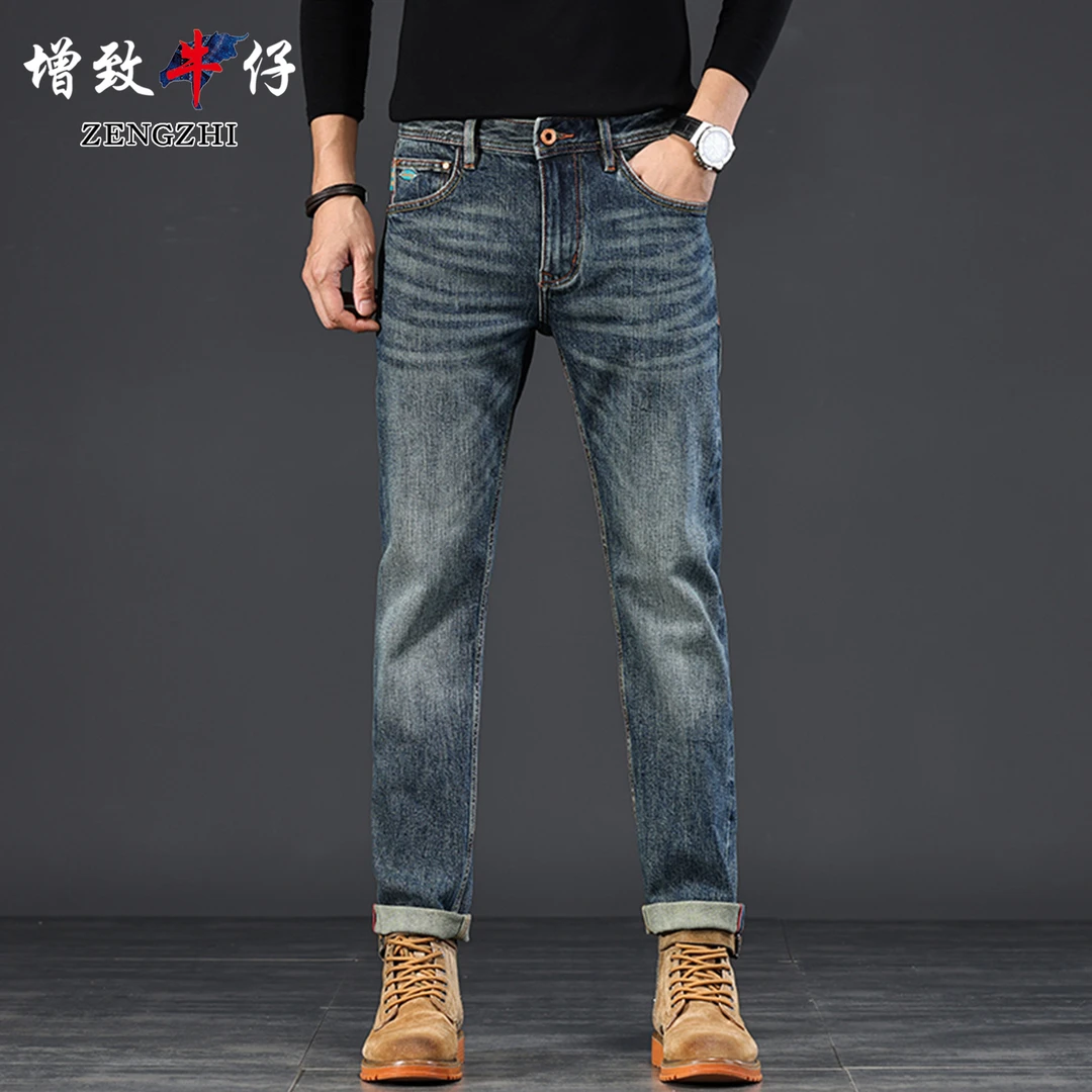 ZENGZHI/增致牛仔赤耳早秋牛仔裤时尚休闲百搭男修宽松男士Z5239