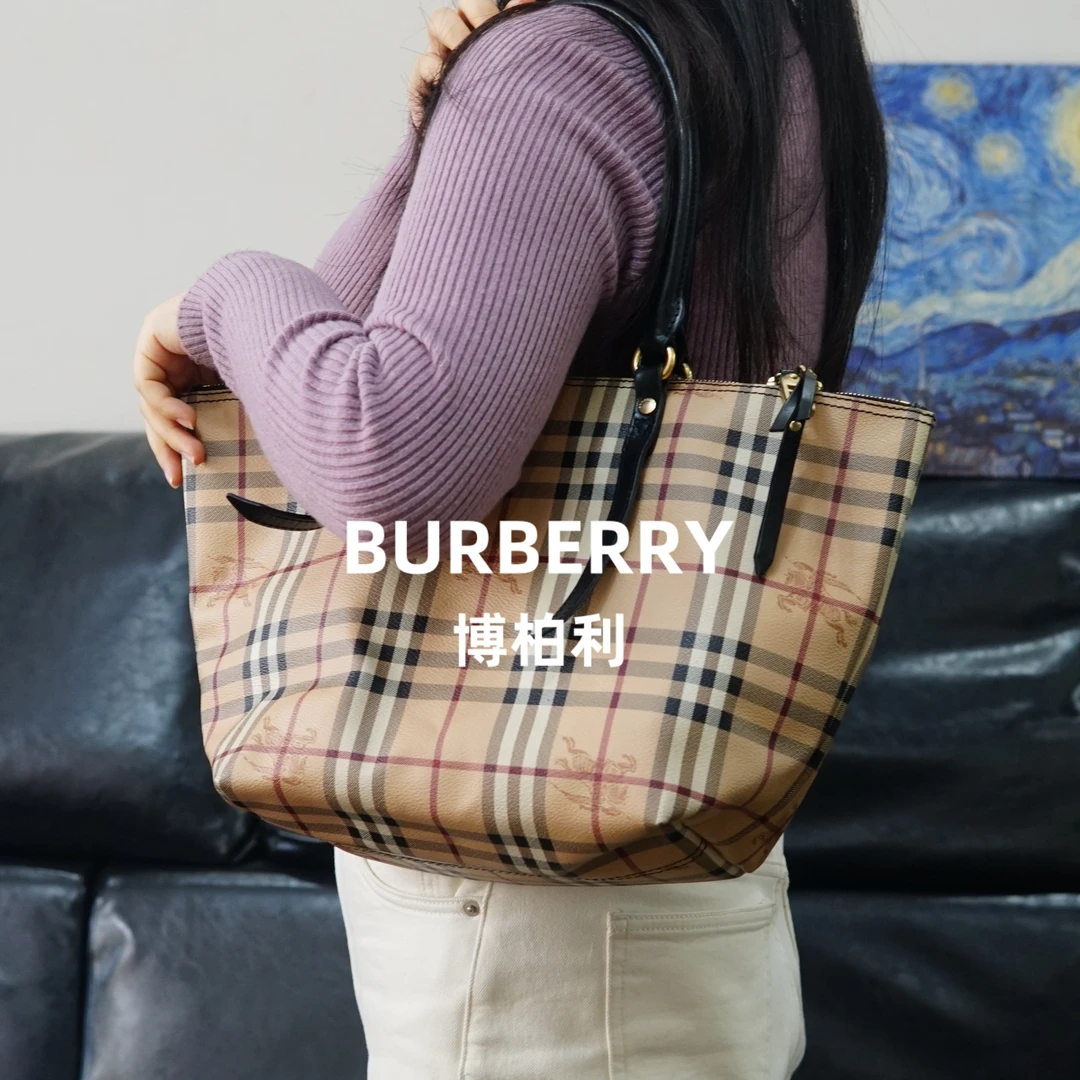 95新 BURBERRY/博柏利 格纹单肩包/HD12621551/1551