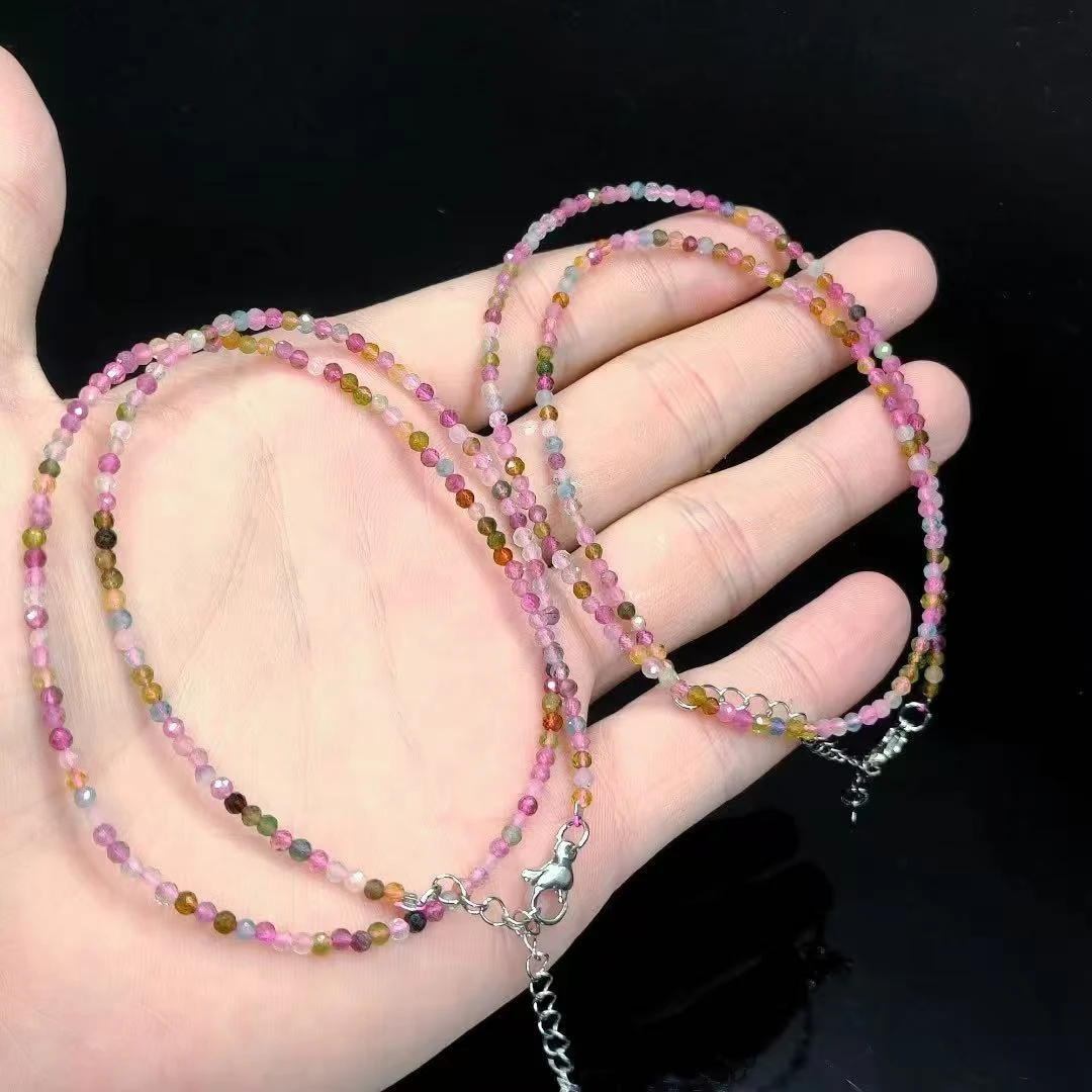 【龙想精选】彩虹碧玺女神链XP13【多样性发其一】约3mm