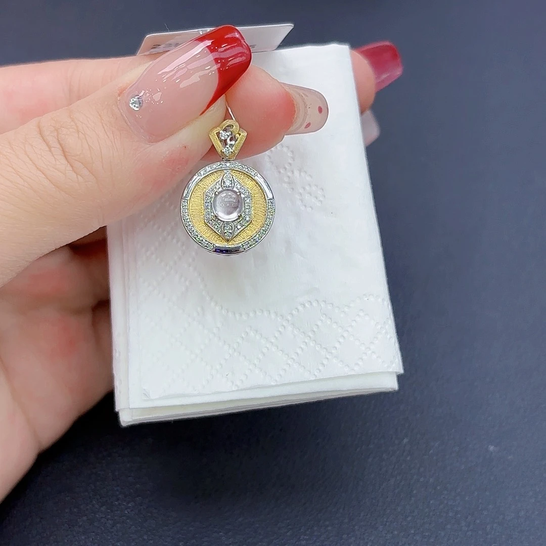 翡翠颈饰18K金镶嵌精品•吊坠