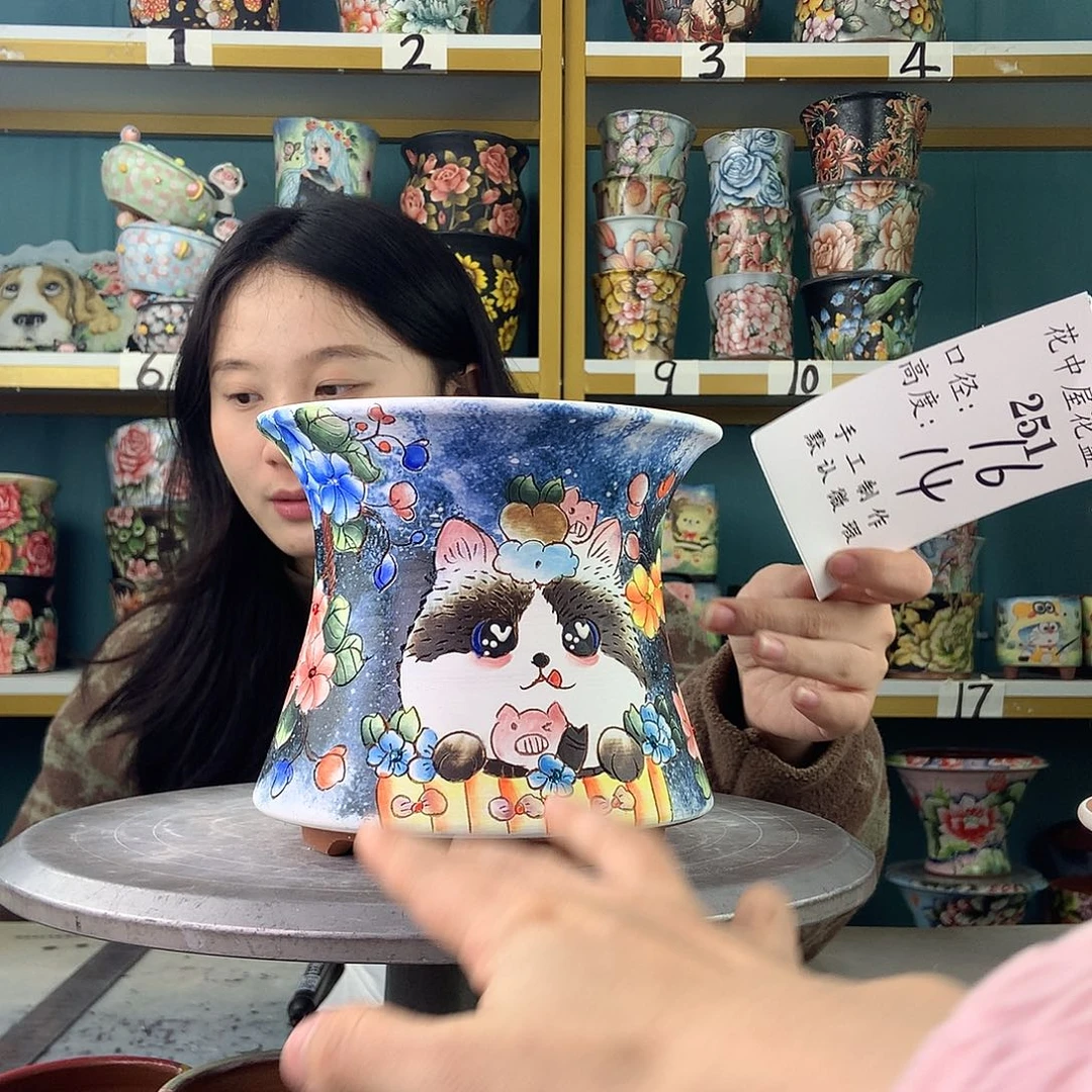 陶景德镇手工花盆251
