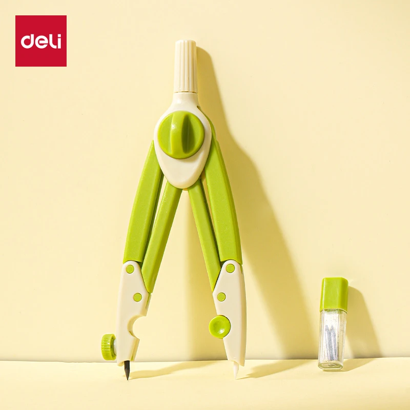 得力圆规无金属画圆工具学生考试专用零金属圆规套装