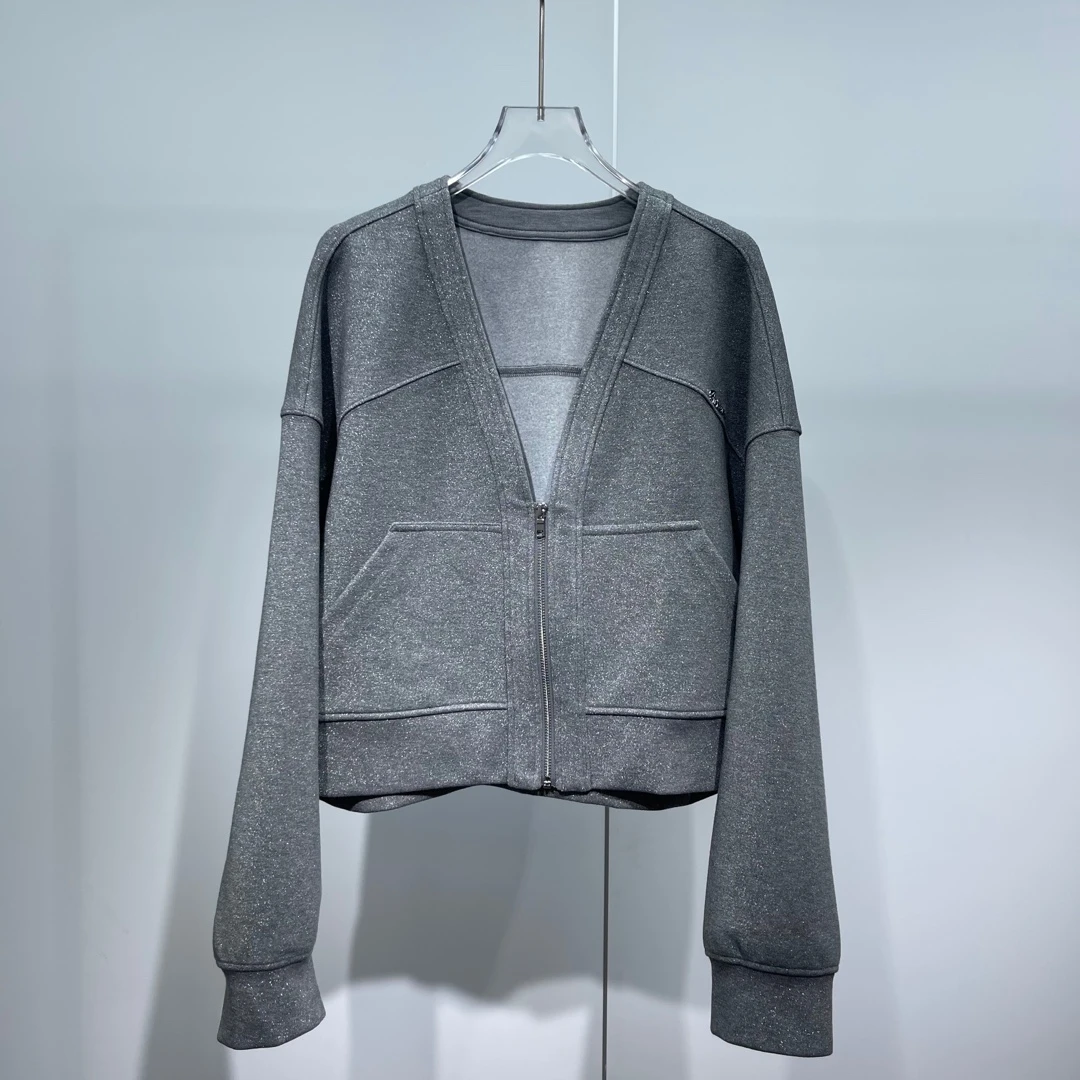 春季艾家亮晶晶休闲V领女装外套1006