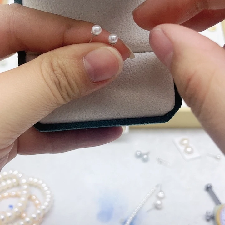 淡水珍珠耳饰银S925镶嵌心****心