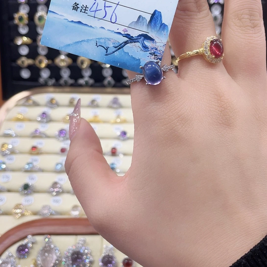 紫晶戒指银S925镶嵌明***丶456