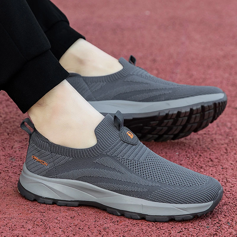 足力健安全老人鞋官方正品爸爸鞋2025春夏季中老年男鞋一脚蹬软底