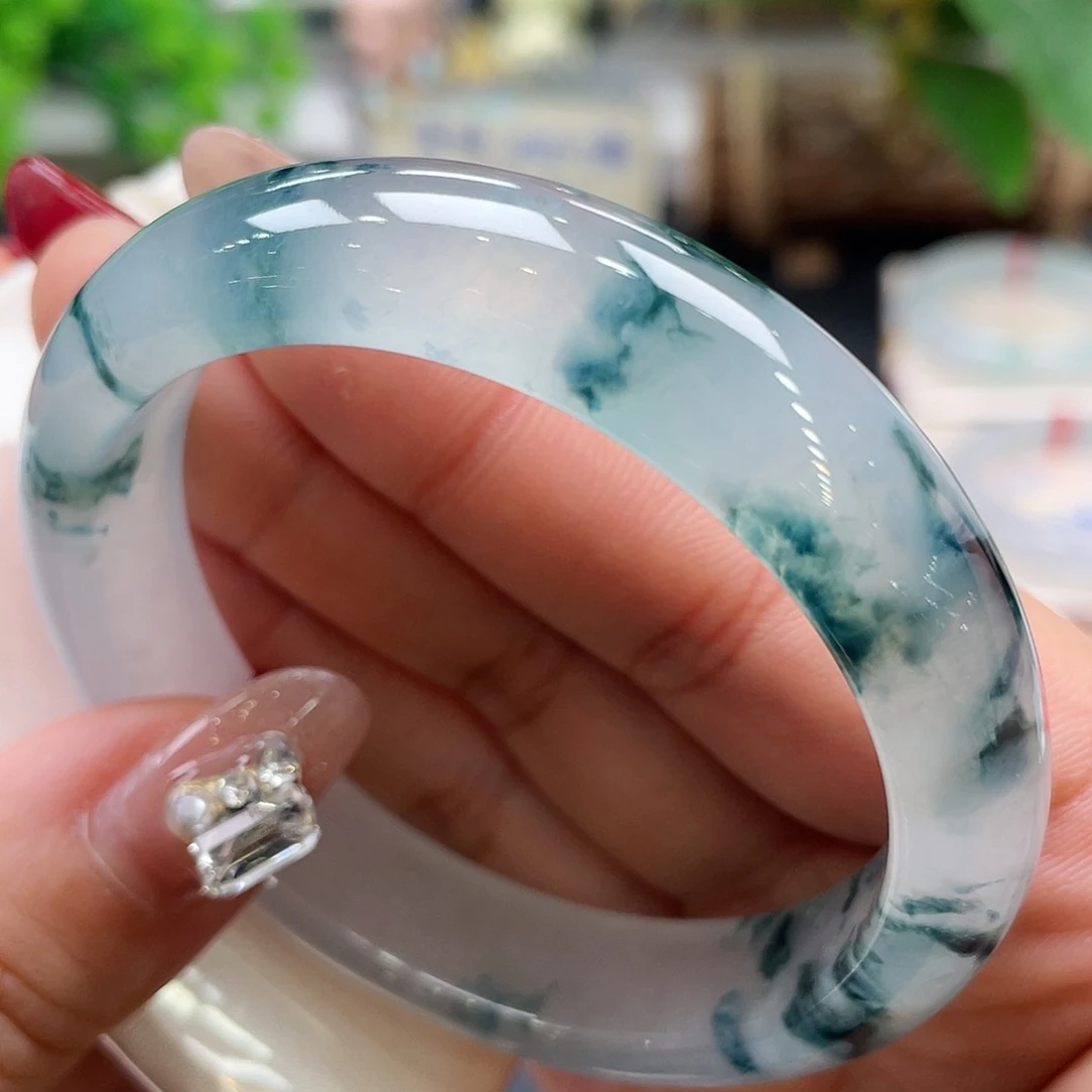 未镶嵌手镯翡翠68号兰花55圈毕业