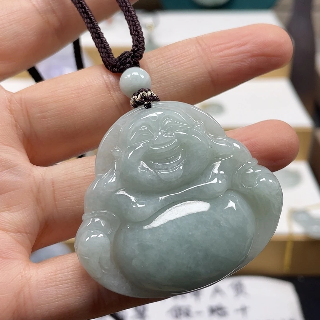 翡翠未镶嵌颈饰天然翡翠佛公吊坠一件19号