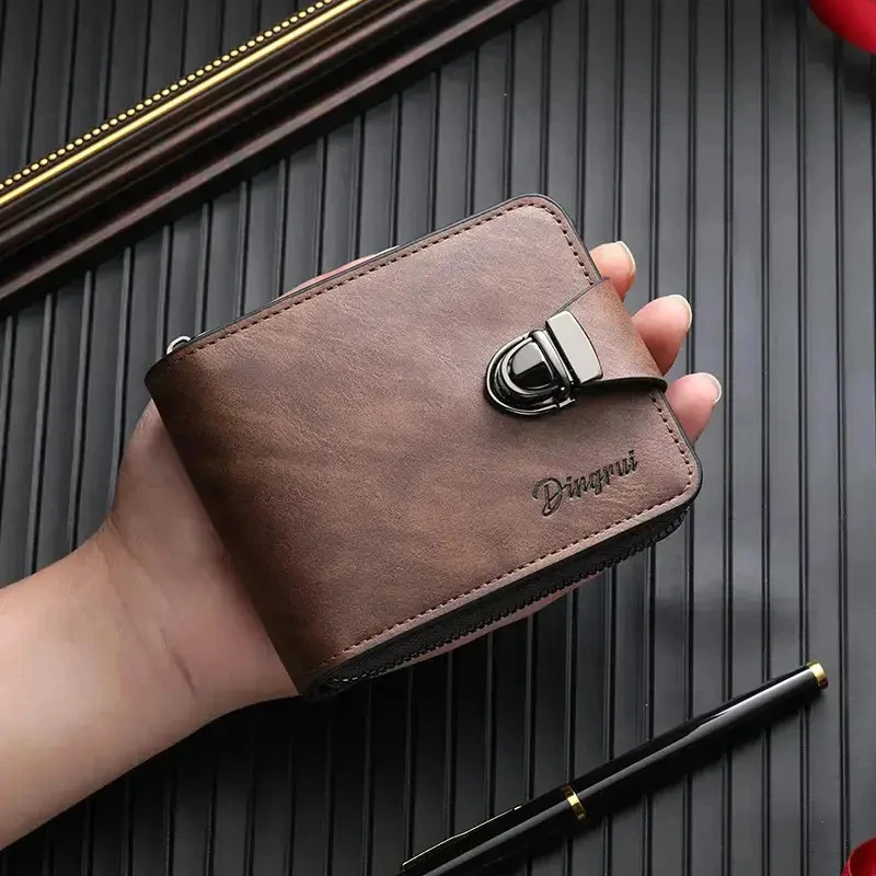 【男士专柜】男士钱包短款拉链包大容量小拿包商务复古零钱包Z商品图