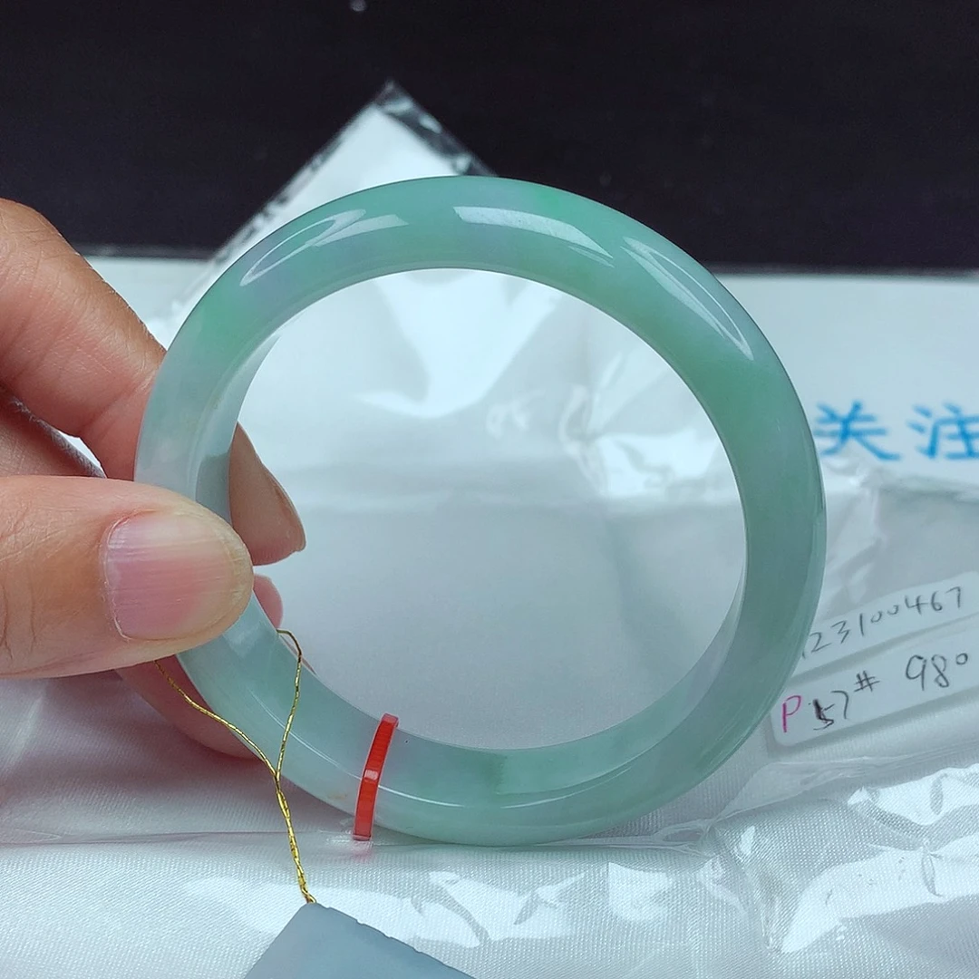 翡翠未镶嵌手镯57圈0467