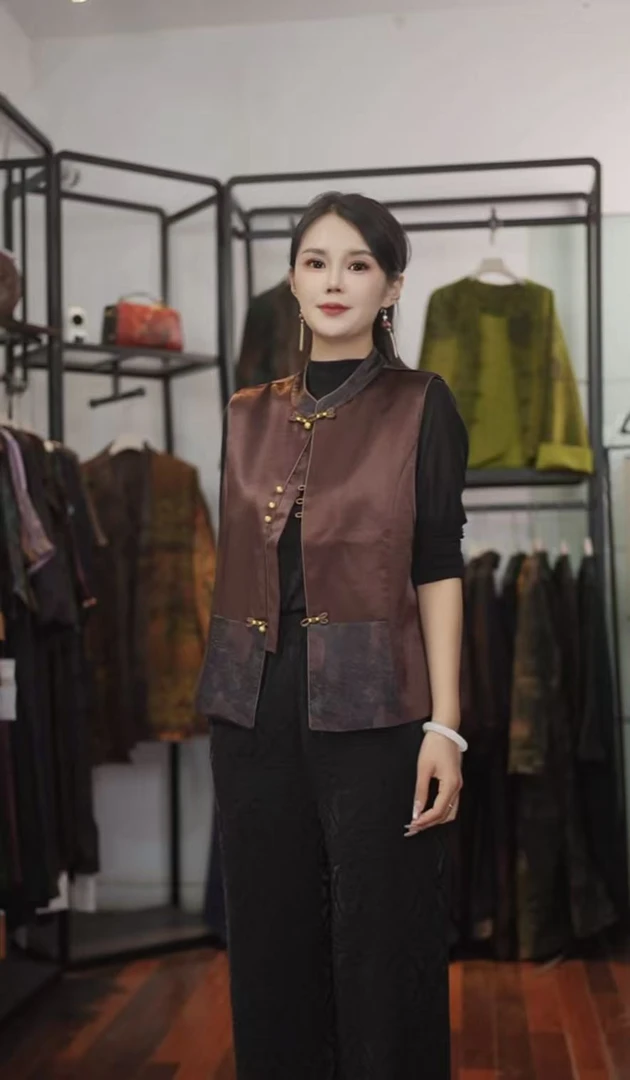 【暮云上衣】民族中老年女装马夹新中式205-258暮云上衣