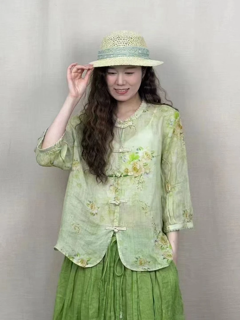 【原创设计】30216款爆款时尚显瘦女装印花夏季碎花上衣