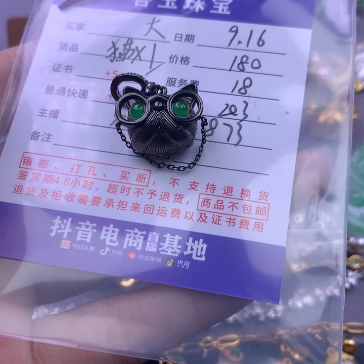 颈饰银S925镶嵌翡翠大****?