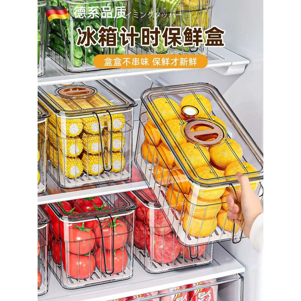 德国新款冰箱收纳盒透明食物保鲜盒蔬菜水果厨房收纳食品级专用储