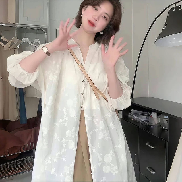 国风长袖衬衫薄款外套女夏季新款2025年爆款显瘦防晒衣新中式上衣