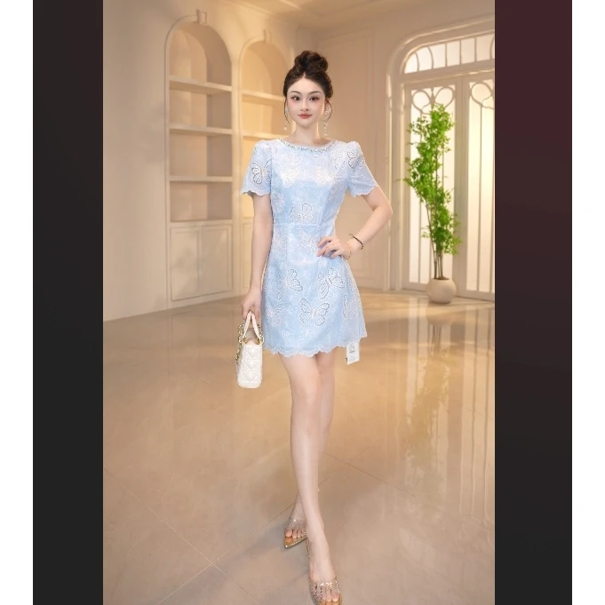 【显瘦定制】高腰显瘦拉链礼服A字裙修身夏季连衣裙日常轻职风21840