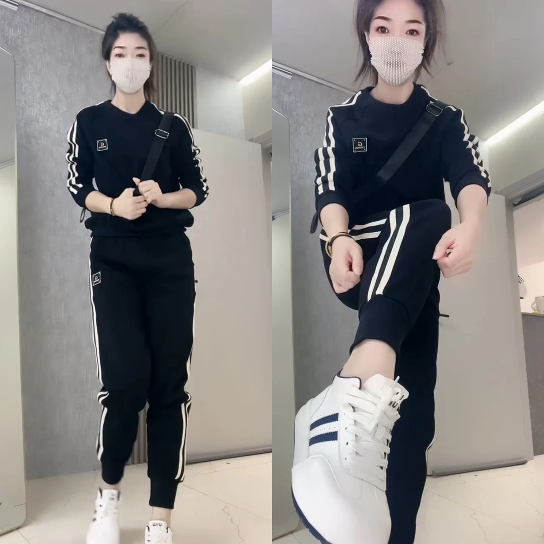 （小G标款）套装圆领休闲运动时尚洋气减龄卫衣卫裤俩件套百搭显瘦