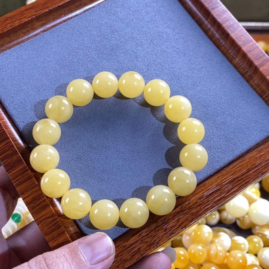 琥珀裸石未镶嵌13mm同料手串