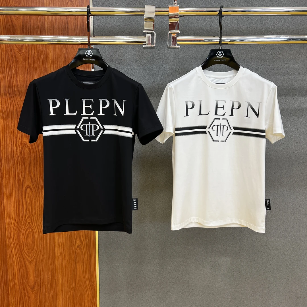 PLIPHPP PLEPN正品PP夏季高奢双P修身弹力圆领男士潮短袖T恤1731