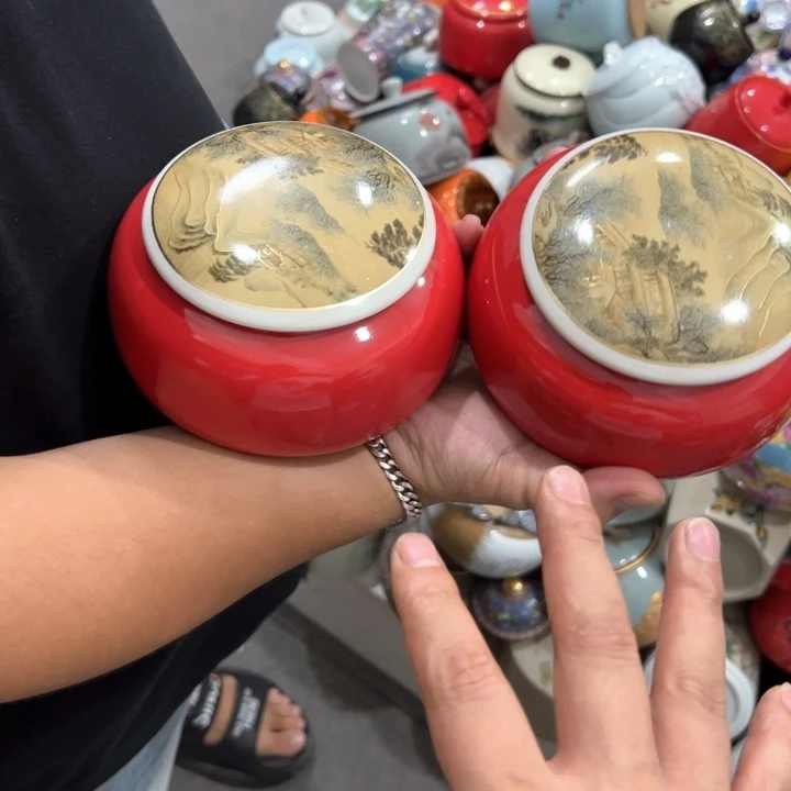 瑕疵福利品陶瓷茶叶罐介意勿拍