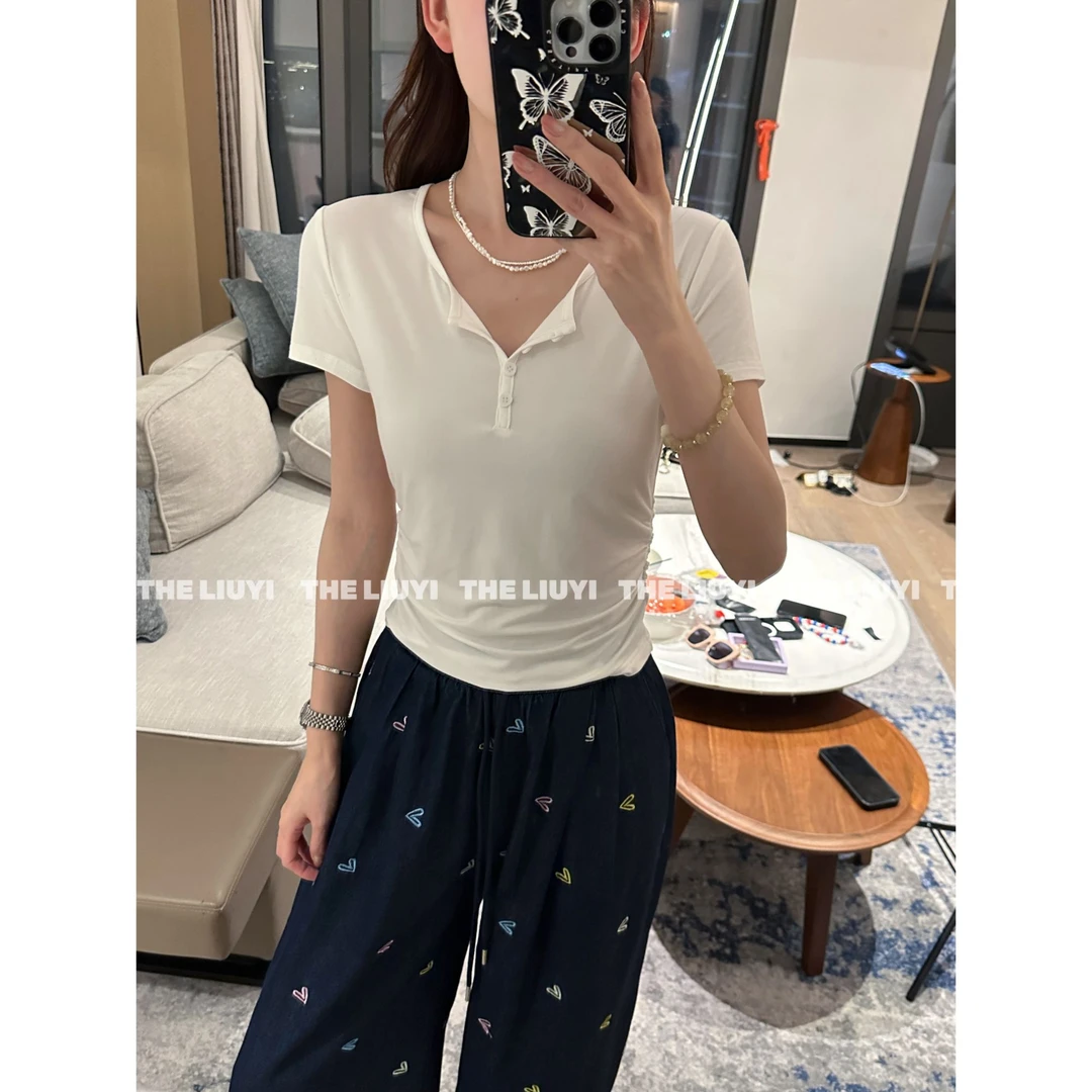 【LIUYI】奶冻T~夏季收腰显瘦凉感透气短袖T恤54109