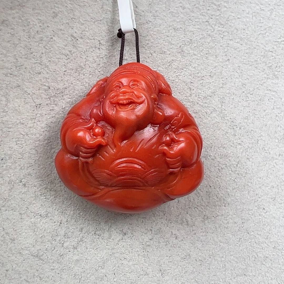 粉***象未镶嵌挂件南红玛瑙