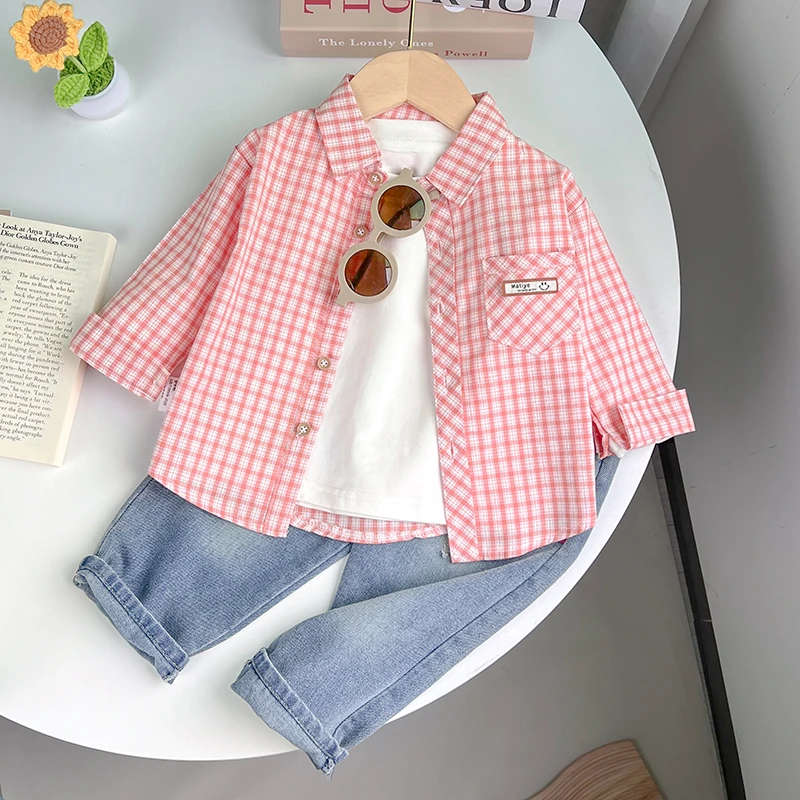 男宝宝春秋套装小童2025新款洋气儿童春装男童帅气三件套婴儿衣服