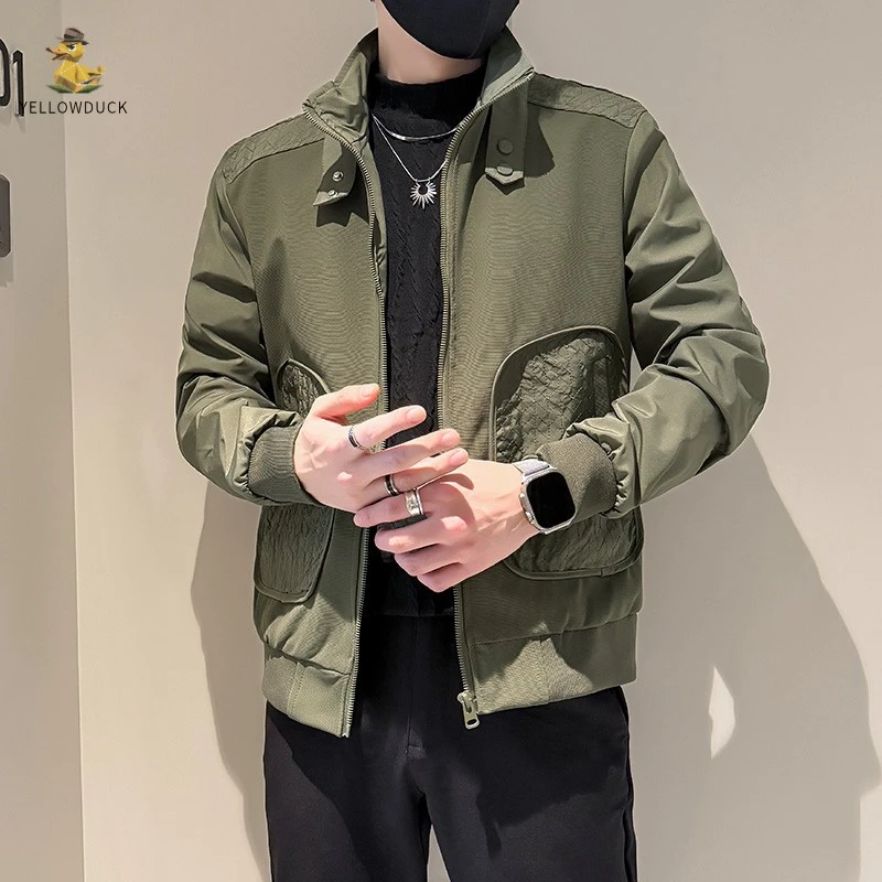 工装立领夹克男款2025新款春秋季潮牌痞帅男装外套百搭休闲上衣服