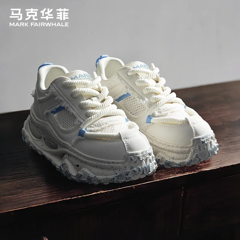 马克华菲透气男鞋2025秋季爆款气垫老爹鞋厚底增高男士休闲鞋