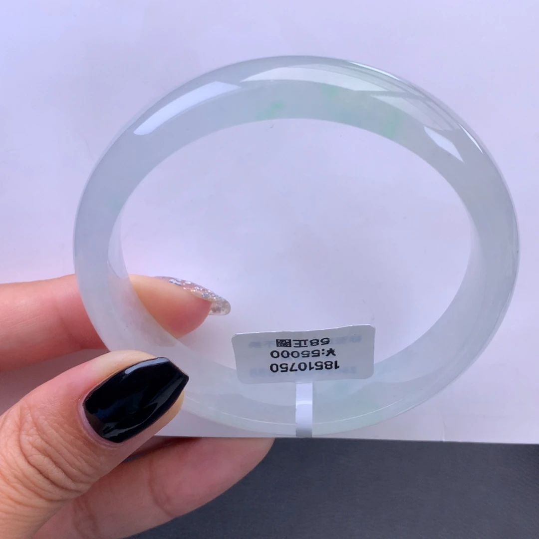 未镶嵌手镯翡翠回流）白冰莹光种水手镯