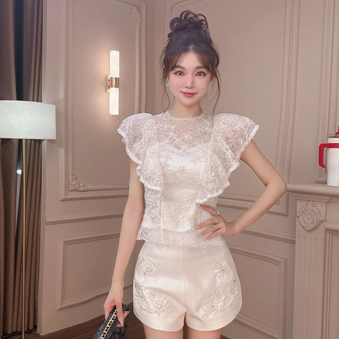 【CC专属】时尚女装白色设计师款法式礼服遮肉显瘦-21763