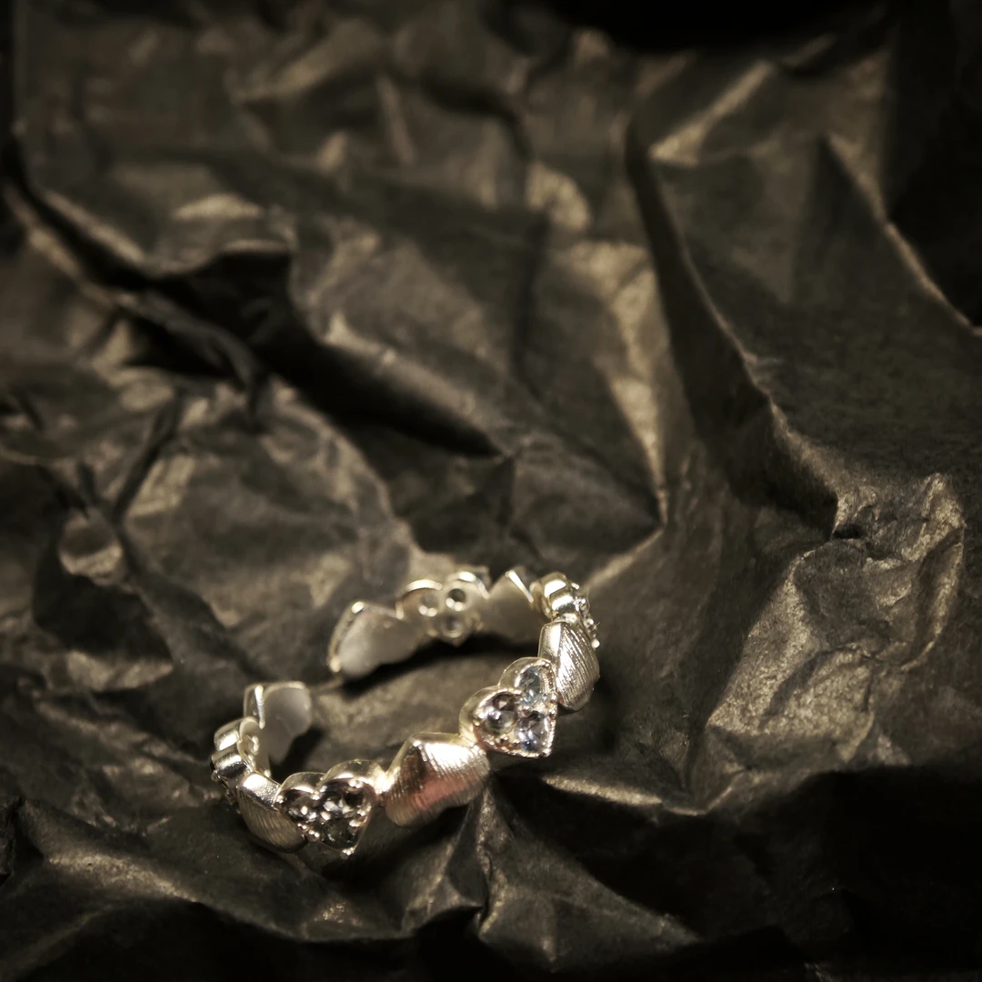 合金戒指 活口冷淡风爱心指环原创设计戒小众气质开口戒个性