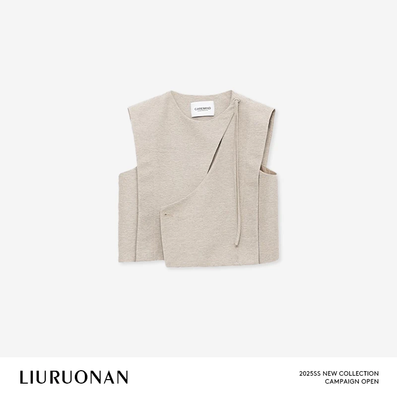 LIURUONAN 25SS 高级搭配设计感无袖马甲背心
