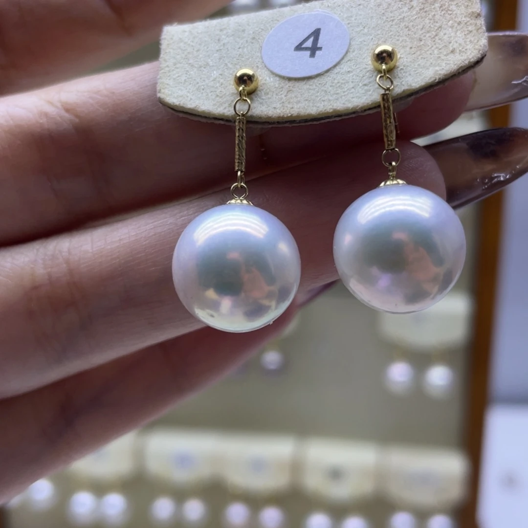 淡水珍珠耳饰18K金镶嵌