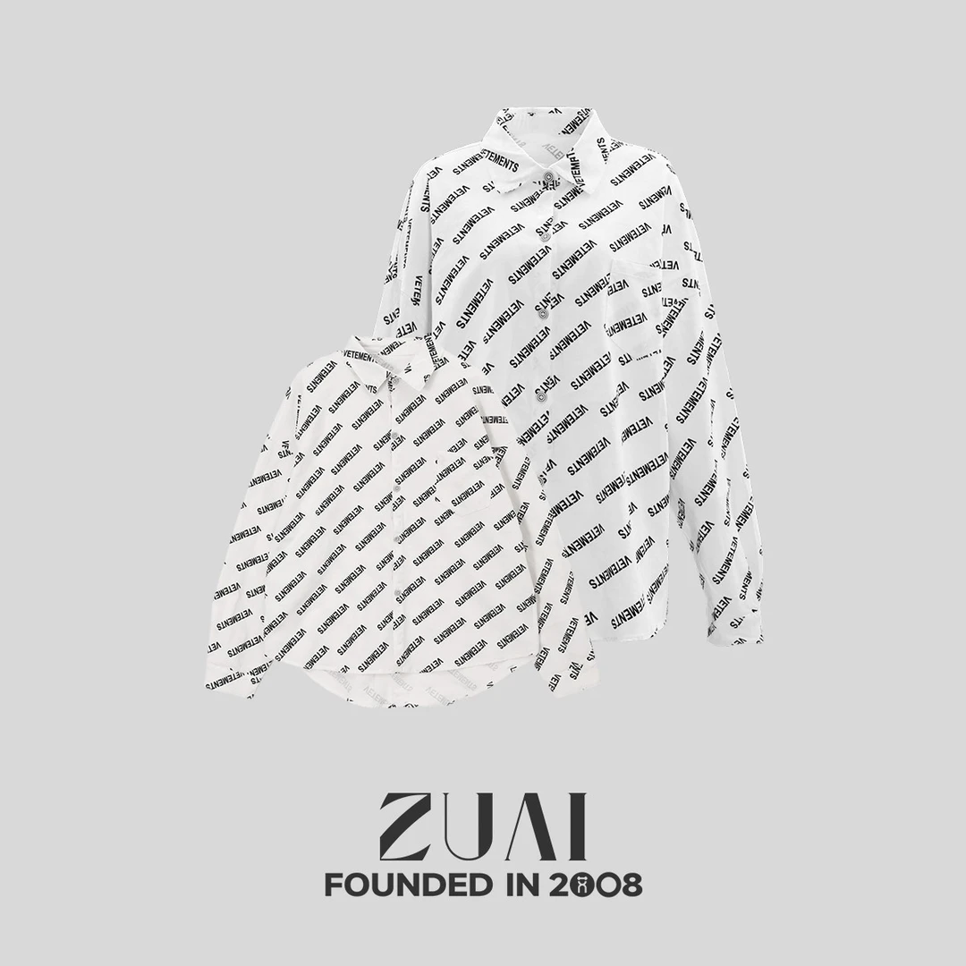 【满印亲子装衬衫】艺术家设计感英文印花衬衫外套W23CG005