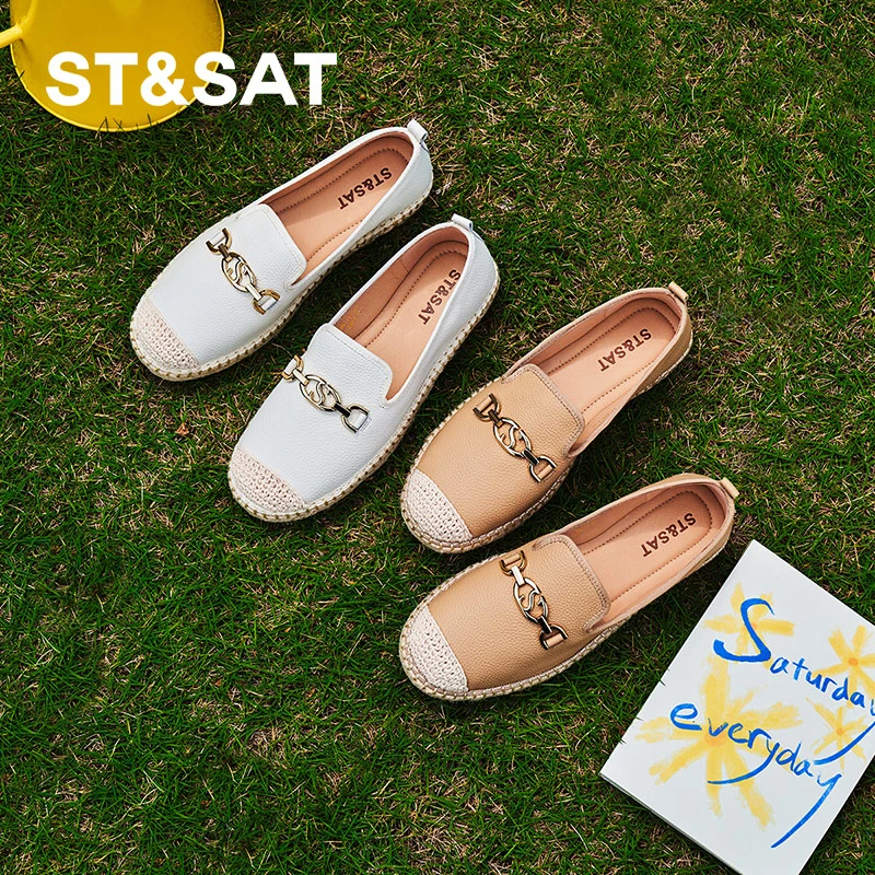 St&Sat/星期六渔夫鞋秋季新款休闲复古编织渔夫女鞋子SSD1111007