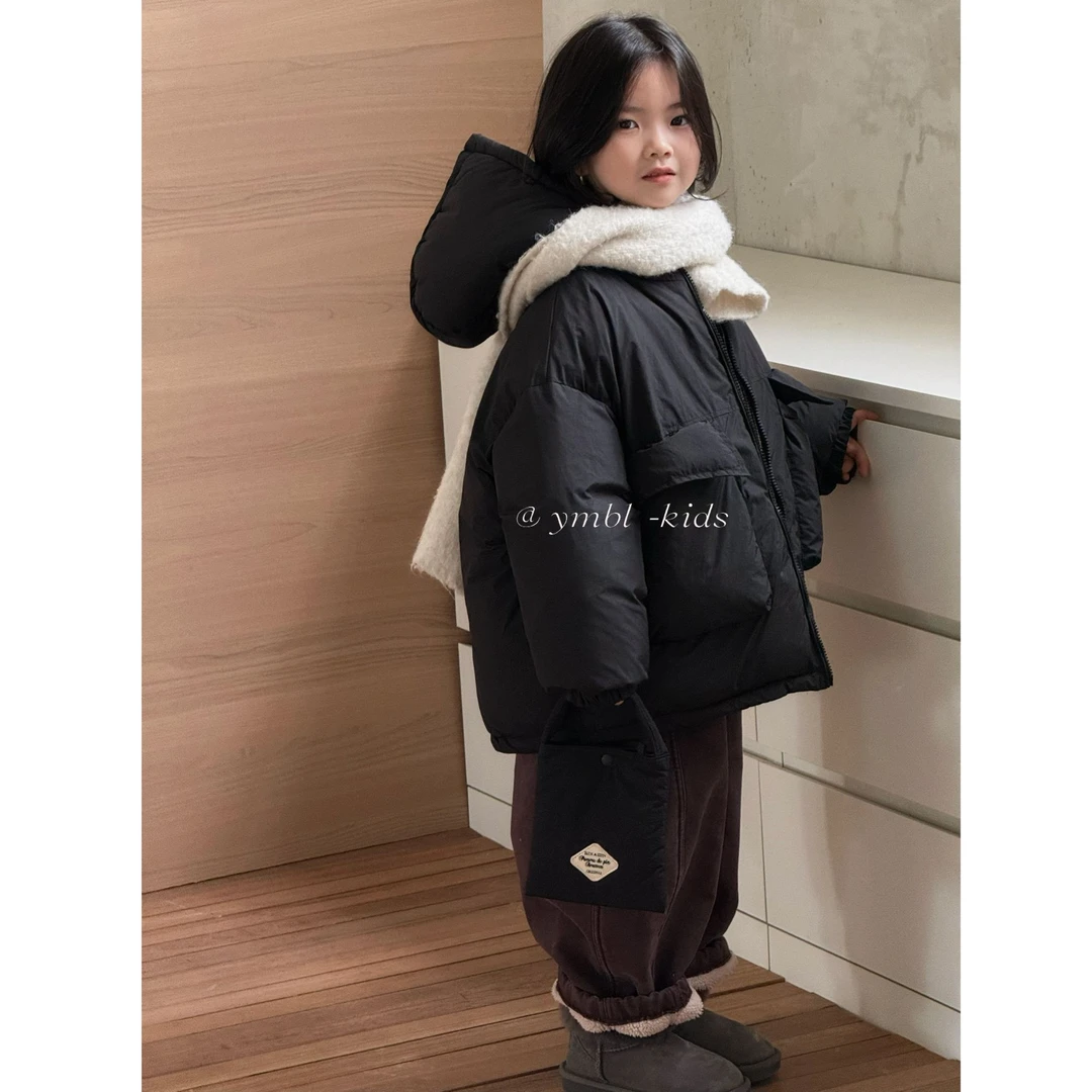 【歪歪妞童装】10010中学生保暖加厚连帽棉服男女童大口袋宽松棉衣