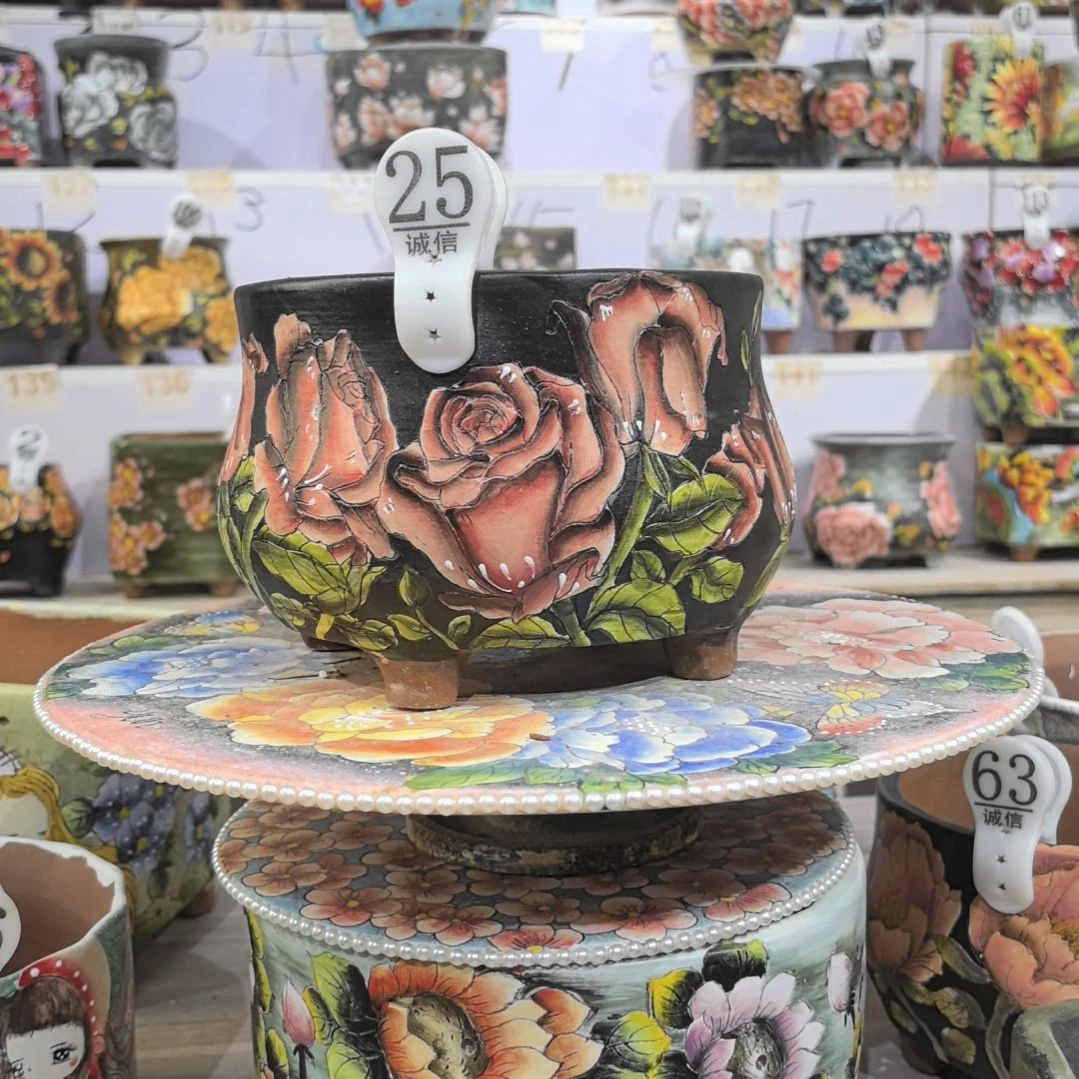 红泥花盆景德镇花盆