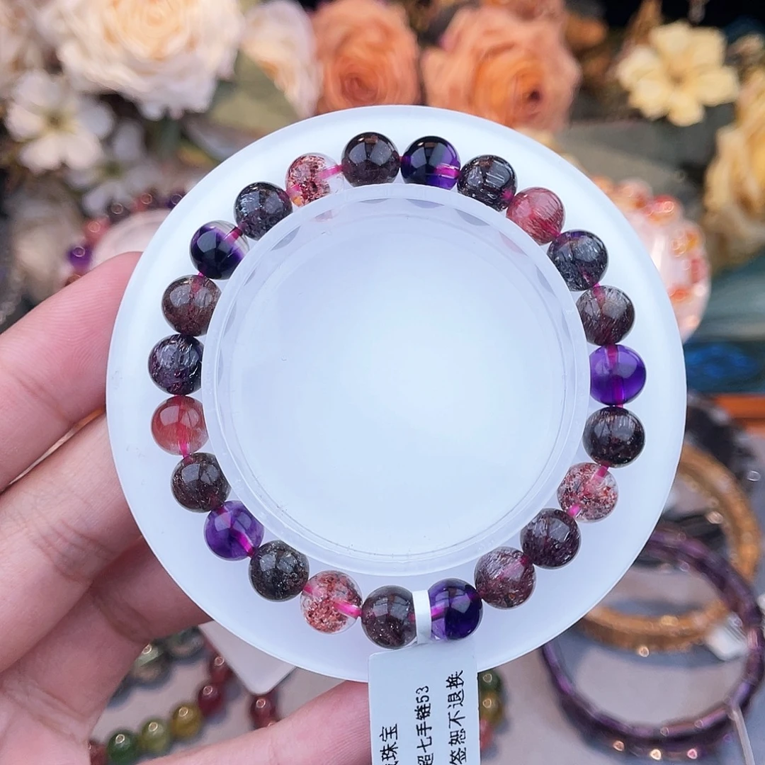 手链水晶未镶嵌黑加仑超七8m