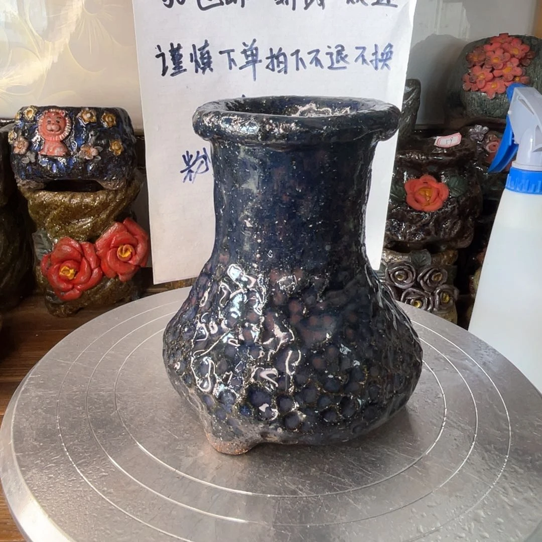 红陶月*粗砂陶手工花盆