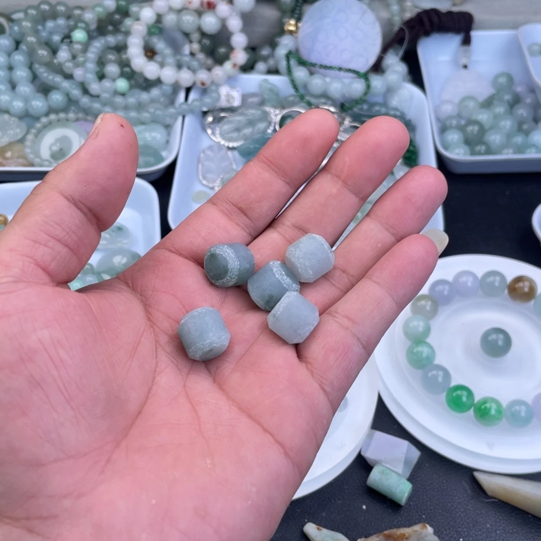 未镶嵌定制翡翠清****)天然缅甸翡翠珠子胚 多样