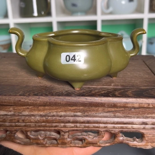 杯042茶叶末双耳海棠香炉体验款