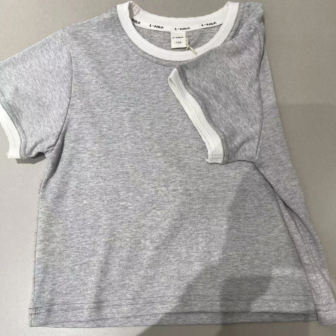 5507童装字母标木耳T恤