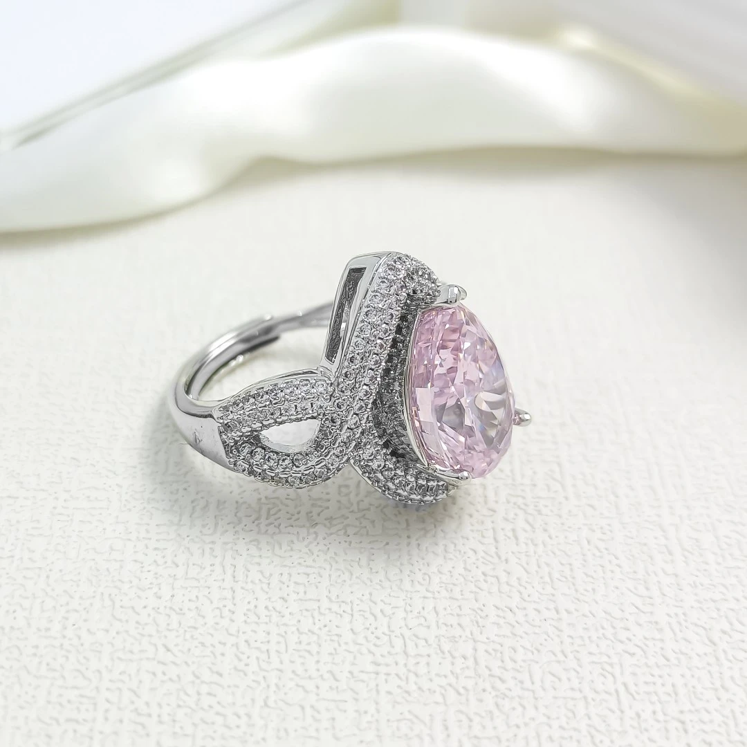 铜合金合成锆石戒指 XS-52722 戒指气质欧美简约轻奢小众时尚