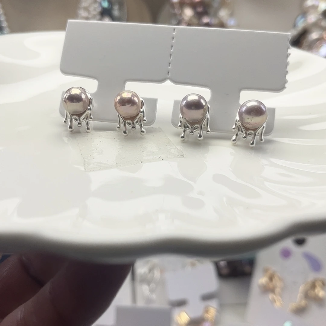 淡水珍珠未镶嵌耳饰【纯恬】多样性发货发一