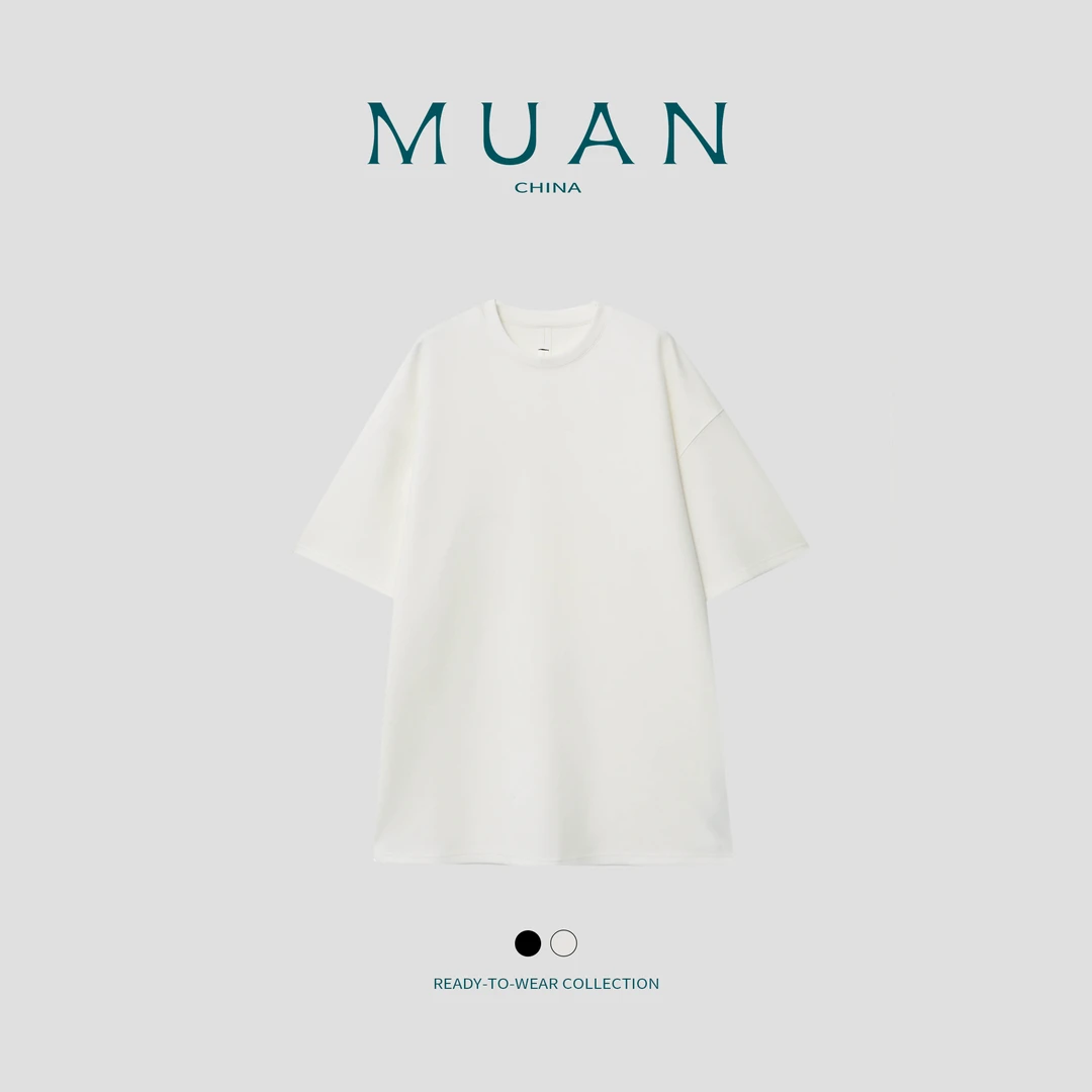 木岸MUAN：《马拉手工T》“马拉系列”定制oversize圆领上衣女DG3-9000