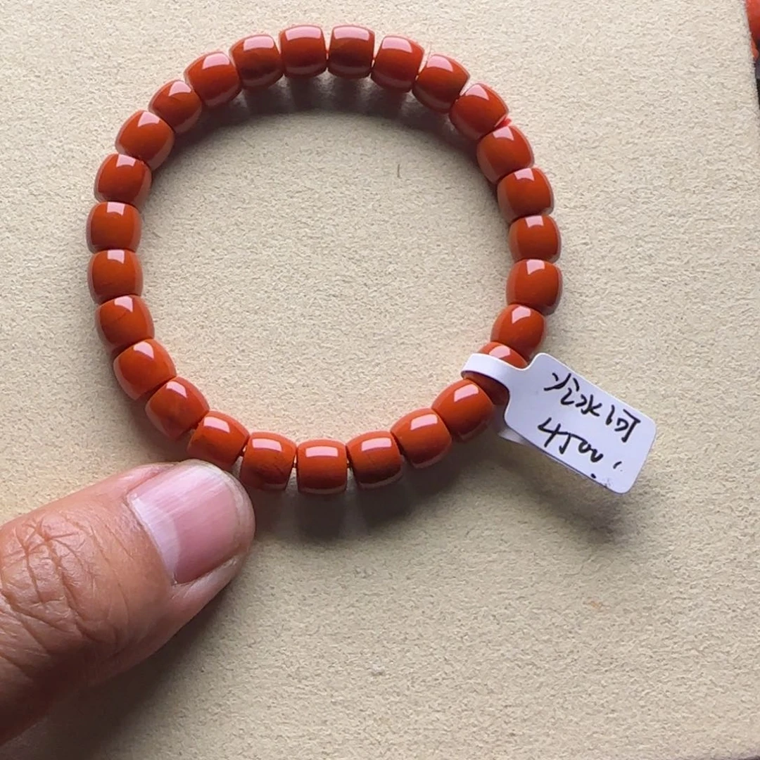 南红玛瑙手链未镶嵌c*y冷水河直切7.8mm