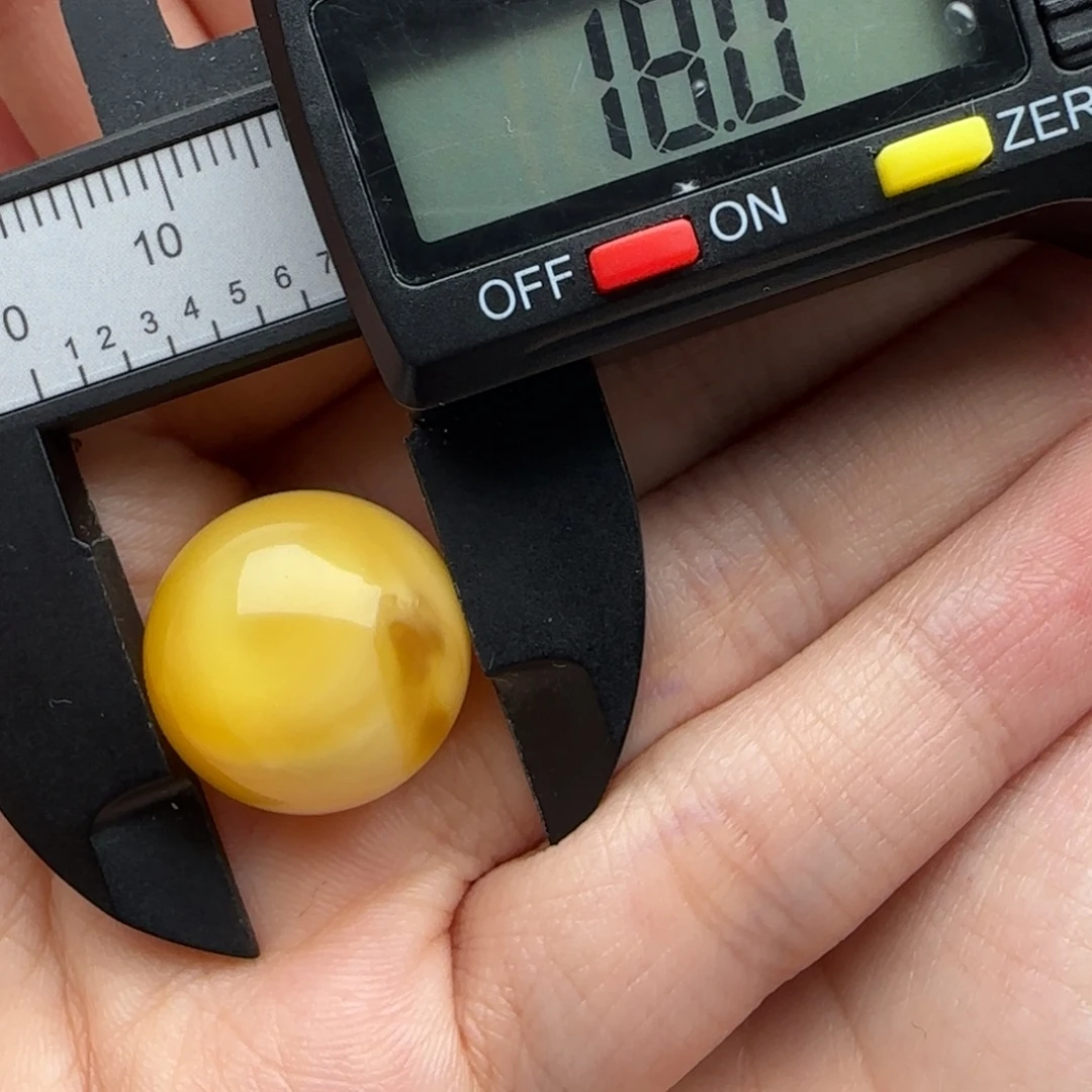 蜜蜡未镶嵌裸石微瑕飘花圆珠