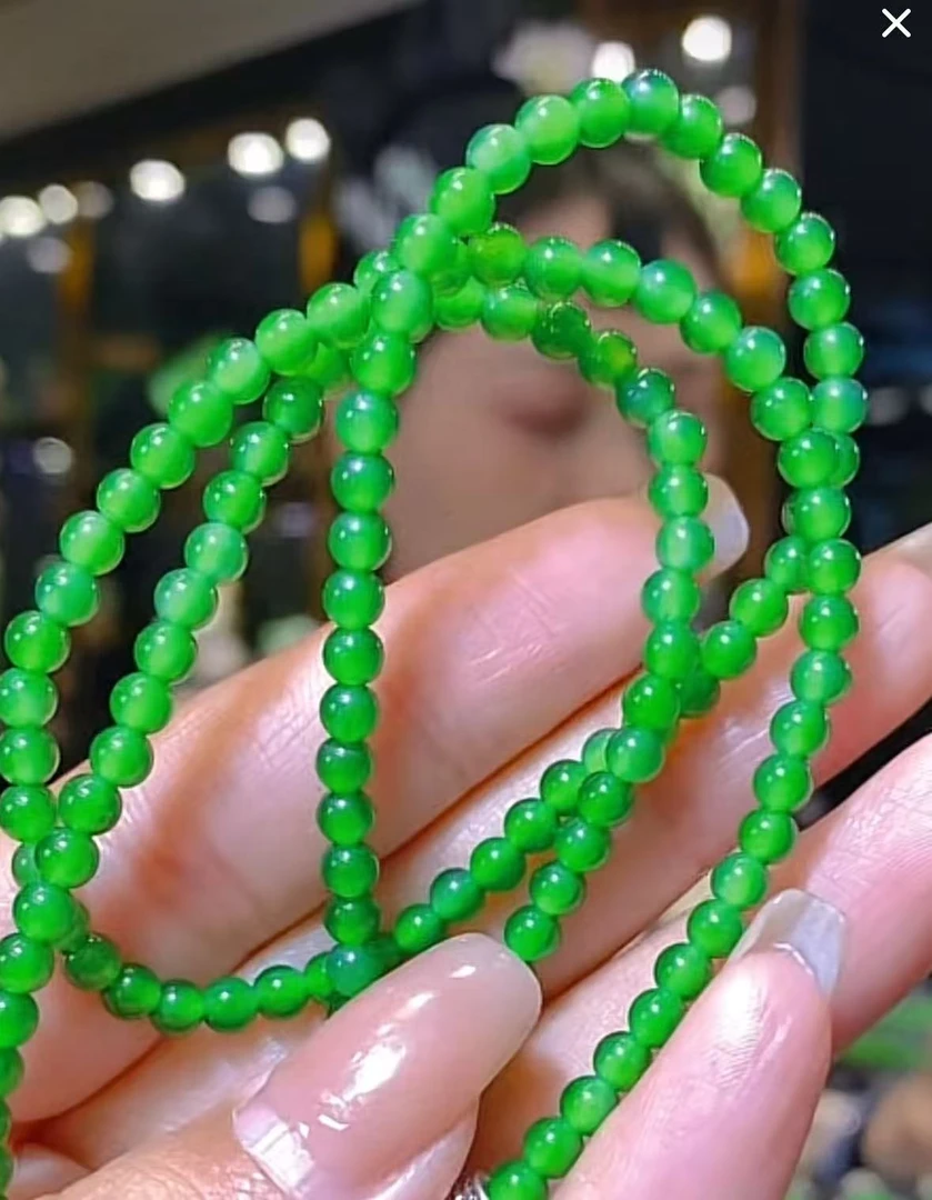 天然A货翡翠珠链