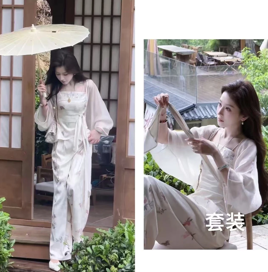 全部删图  瑰法式蓝色碎花连衣裙夏小众设计气质长裙5756